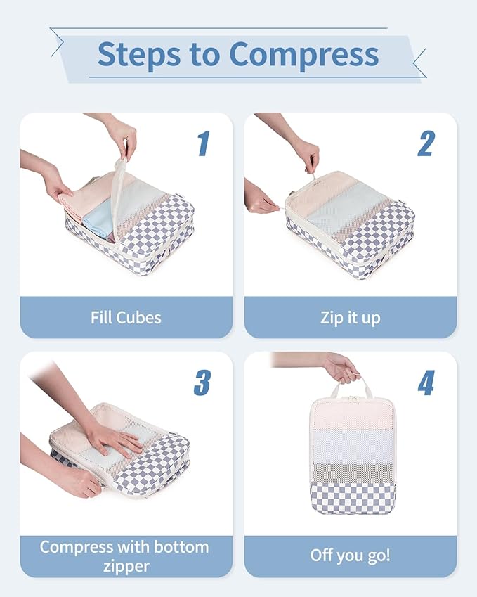 Narwey 6 Set Compression Packing Cubes - Image 5