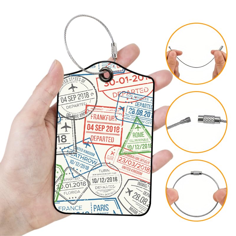 Luggage Tags for Suitcases (Global Travel Stamps)