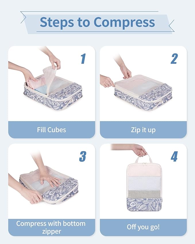 Narwey 6 Set Compression Packing Cubes - Image 5