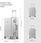 LEVEL8 Gibraltar Carry on Luggage, 20 Inch Aluminum Zipperless Luggages Airline - Image 9