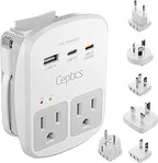 Ceptics Universal Travel Adapter Kit – 2 USA sockets, 1x PD 35W USB-C and USBC by Ceptics