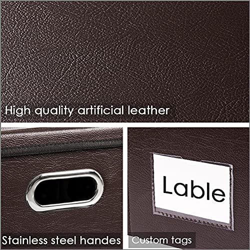 Collapsible Storage Box with Lid [1 (Brown / X-Large(1-Pack))