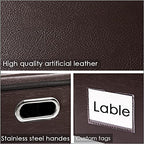 Large Foldable Storage Bins with Lids [3 (Brown / Large(3-Pack))