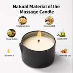 Low Temperature Pure Natural Soybean Oil Candle Massage Wax, Home Scented Aromatherapy Candle for Body Treatment and Skin Moisturizing Jasmine Scent 2.35 OZ