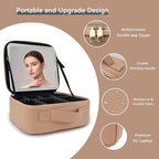 Makeup Bag with Led Mirror, Travel Makeup Organizer with 3 Color Setting & 10X - Image 4