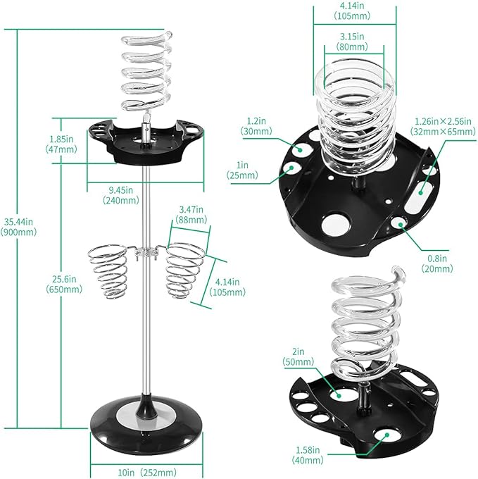 Hair Dryer Stand,Twisty Style Acrylic Top Holder,Hair Styling Appliances with Tray Two Spiral Holders and Heavy Base for Hair Dryer,Flat Iron,Curling Stick,Hair Straightener,Brush (crystal)