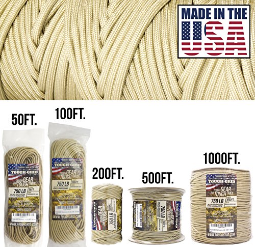 750 Paracord 100% Nylon (Buckskin / 50 Ft.)