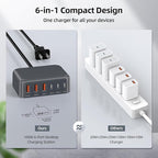 USB C Charger Block, 100W GaN 6 Port PD USB C QC USB A Wall Charger Adapter - Image 4