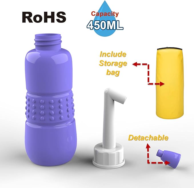 2PCS-Pack Portable Bidet for Toilet - 450ml Travel Bidet - 15oz Handheld - Image 7