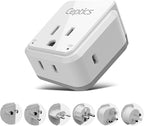 Ceptics World Travel Plug Adapter Set, Safe USB-C 3.0-2 USA Socket, 30W PD & QC by Ceptics