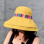 Women Wide Brim Sun Hats Metal Wired Edge Summer UV Protection Beach Fishing Hat - Image 4