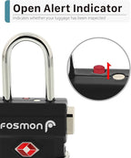 Fosmon TSA Accepted Luggage Locks, Open Alert Indicator 3 Digit Combination - Image 6