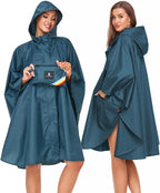 SaphiRose Unisex Rain Poncho Hooded Waterproof Raincoat - Image 7