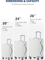 HotWay 24 Inch Aluminum Frame Luggage - Image 3