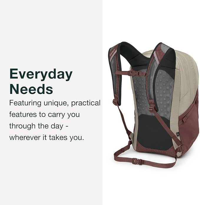 Osprey Comet Laptop Backpack, Alpaca Tan/Latte Brown Heather - Image 3