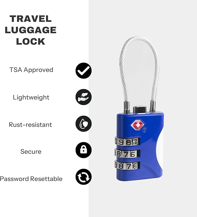 TSA Approved Locks for Luggage, Small Combo Lock - Image 3
