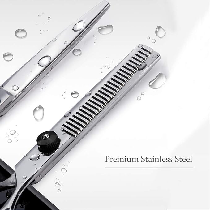 Thinning Shears for Hair Cutting, Fcysy 6 Inches Professional Hair Thinning Scissors Barber Texturizing Shears, Haircutting Blending Scissor Hair Thinner Layering Scissors with Comb for Dog Women Men