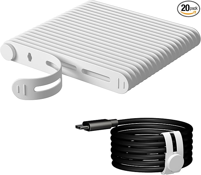20Pcs Nearockle Reusable Cable Ties, Adjustable Silicone Cord Organizer Small by ELECTRONICSORGANIZATION