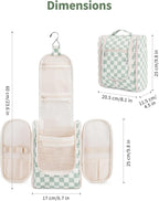 Narwey Small Checkered Hanging Travel Toiletry Bag - Image 6