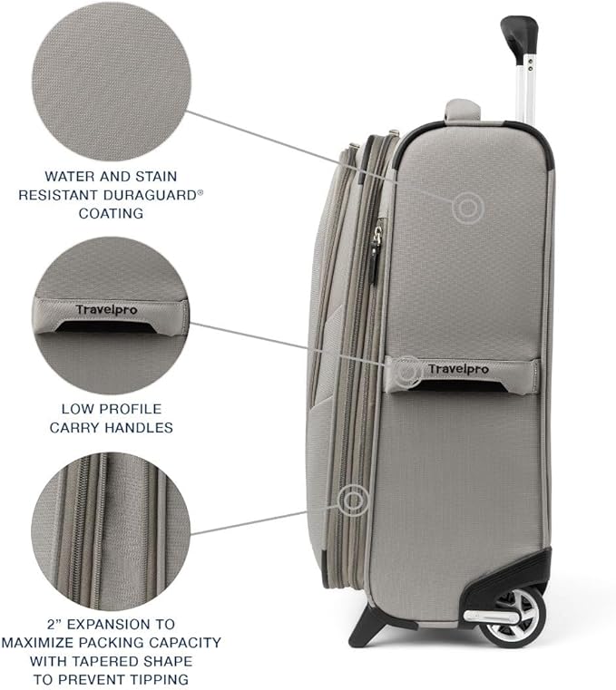 Travelpro Maxlite 5 Softside Expandable Upright 2 Wheel Carry on Luggage - Image 3