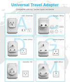VINTAR Universal Travel Adapter Kit, 5ft Detachable Extension Cord - Image 5