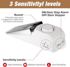 1 Pack 120dB Travel Door Stopper Alarm & Portable Door Lock, 3-Level - Image 3