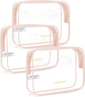 BAGSMART Clear Toiletry Bag, 3 Packs TSA Approved Water Resistant Quart Size by BAGSMART