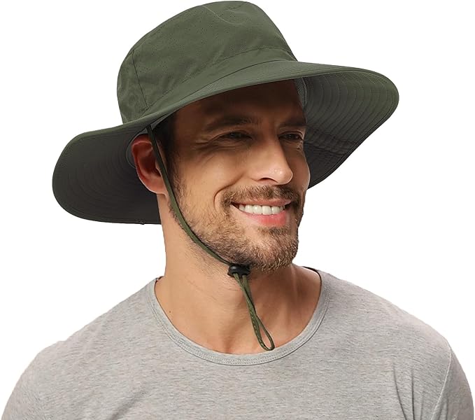 Rosoz Sun Hat for Men Women Boonie Bucket Hat Wide Brim Breathable Cooling by Rosoz