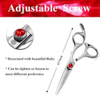 Purple Dragon 4.5 Barber Hair Cutting Scissors Small Moustache Shears with Bag- Perfect for Professional Hairstylist, Hairdresser (4.5 inch)