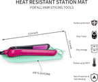 ZAXOP Silicone Heat Resistant Holder Mat Pouch for Flat Iron,Curling Iron,Hot Hair Tools (mintgreen)