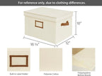 StorageWorks Storage Bins with Lids, Decorative Storage Boxes with Lid and PU - Image 2