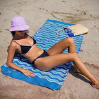 Quick Dry Microfiber Beach Towel (Blue Sea / Large 63x31")