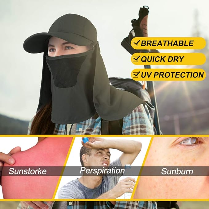 Foldable Sun Cap, Fishing Hats, UPF 50+ Protection Caps - Image 5