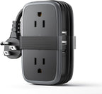Travel Power Strip with USB C Port, NTONPOWER Flat Plug Extension Cord with 4 by NTONPOWER