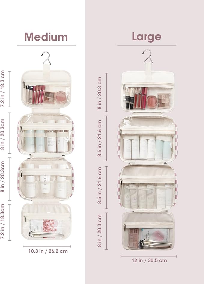 Narwey Travel Toiletry Bag for Women Large Hanging Makeup Bag Organizer - Image 3
