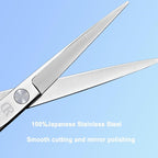 Professional Hair Cutting Shears,6 Inch Barber hair Cutting Scissors Sharp Blades Hairdresser Haircut For Women/Men/kids 420c Stainless Steel (Silver)