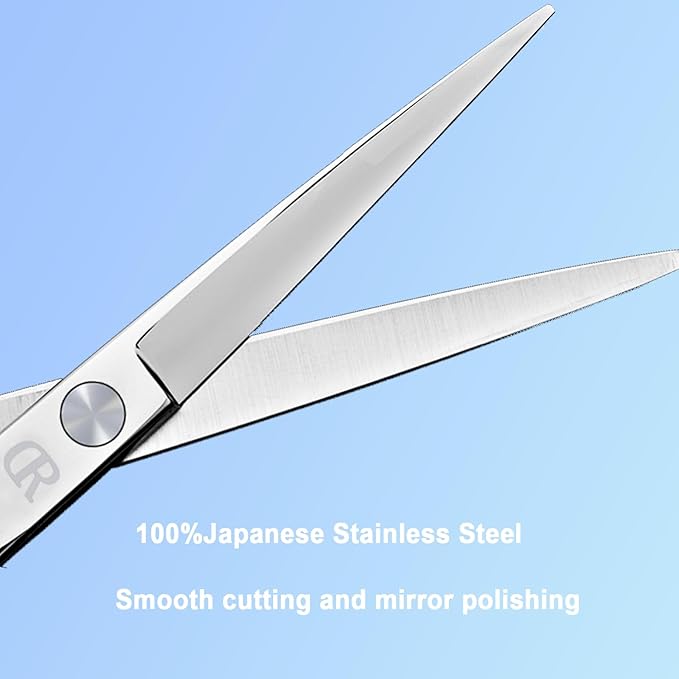 Professional Hair Cutting Shears,6 Inch Barber hair Cutting Scissors Sharp Blades Hairdresser Haircut For Women/Men/kids 420c Stainless Steel (Silver)
