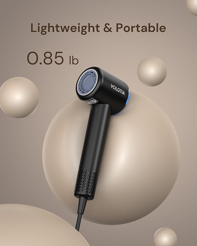 Hair Dryer Blow Dryer with Diffuser for Curly Hair, 110000 RPM Professional High Speed Ionic Hairdryer for Frizz Control, Ultra-Fast Drying, 6.5 ft ALCI Cord, Low Noise, Magnetic Attachments