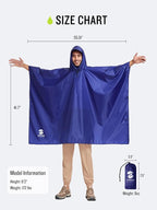 SaphiRose Hooded Rain Poncho Waterproof Raincoat Jacket - Image 7