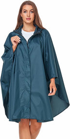 SaphiRose Unisex Rain Poncho Hooded Waterproof Raincoat - Image 2