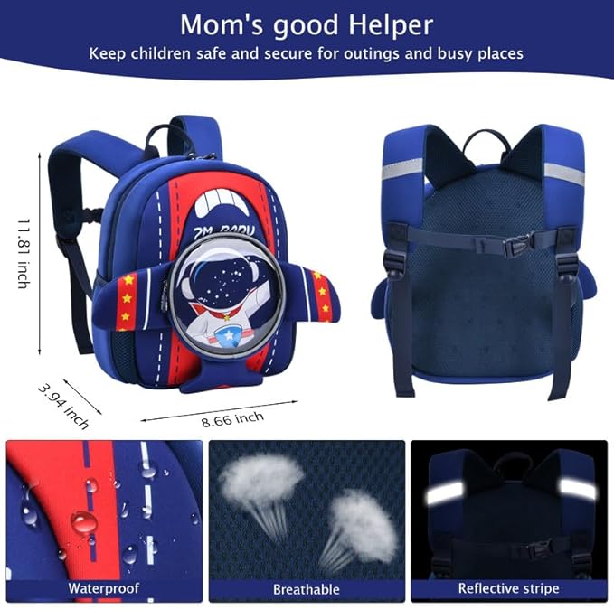 Padgene Toddler Backpacks Kids Preschool Backpack Waterproof Neoprene Animal - Image 4
