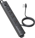 TROND Flat Plug Power Strip USB-5ft Flat Extension Cord Surge Protector Wall by TRONDOfficial