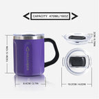 16oz Stainless Steel Togo Coffee Travel Mug, Spill Proof Tea Mug - Image 9