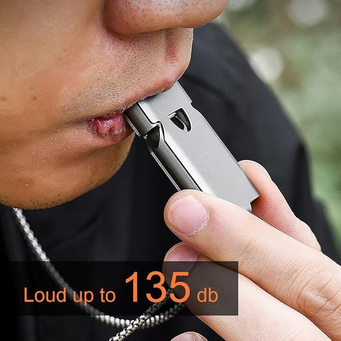 Whistle Emergency Whistles Keychain Rape Whistle Stainless Steel High Decibel - Image 6
