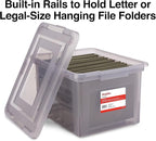 STAPLES Hanging File Folder Box, Storage Bin Organizer, Snap Lid, Letter & - Image 3