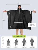 SaphiRose Hooded Rain Poncho Waterproof Raincoat Jacket - Image 2