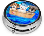 Custom Round Pill Case, Personalized Name/Photo Decor Travel Jewelry Organizer - Image 7