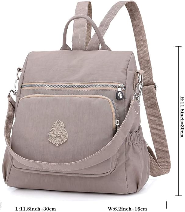 MINTEGRA Women Shoulder Backpack Multi-Pocket Nylon Purse Large Capacity - Image 7
