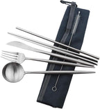 Gugrida Reusable Travel Utensils, 7 Pieces Portable 18/10 Stainless Steel by Gugrida