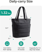 BAGSMART Tote Bag for Women, Lightweight Puffy Tote Bag - Image 2